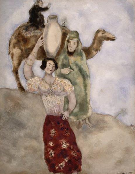 Eliezer et Rebecca contemporains de Marc Chagall Peintures à l'huile